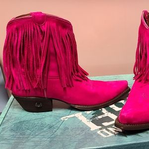 Cowboy boots, 8.5, Hot Pink, Fringe